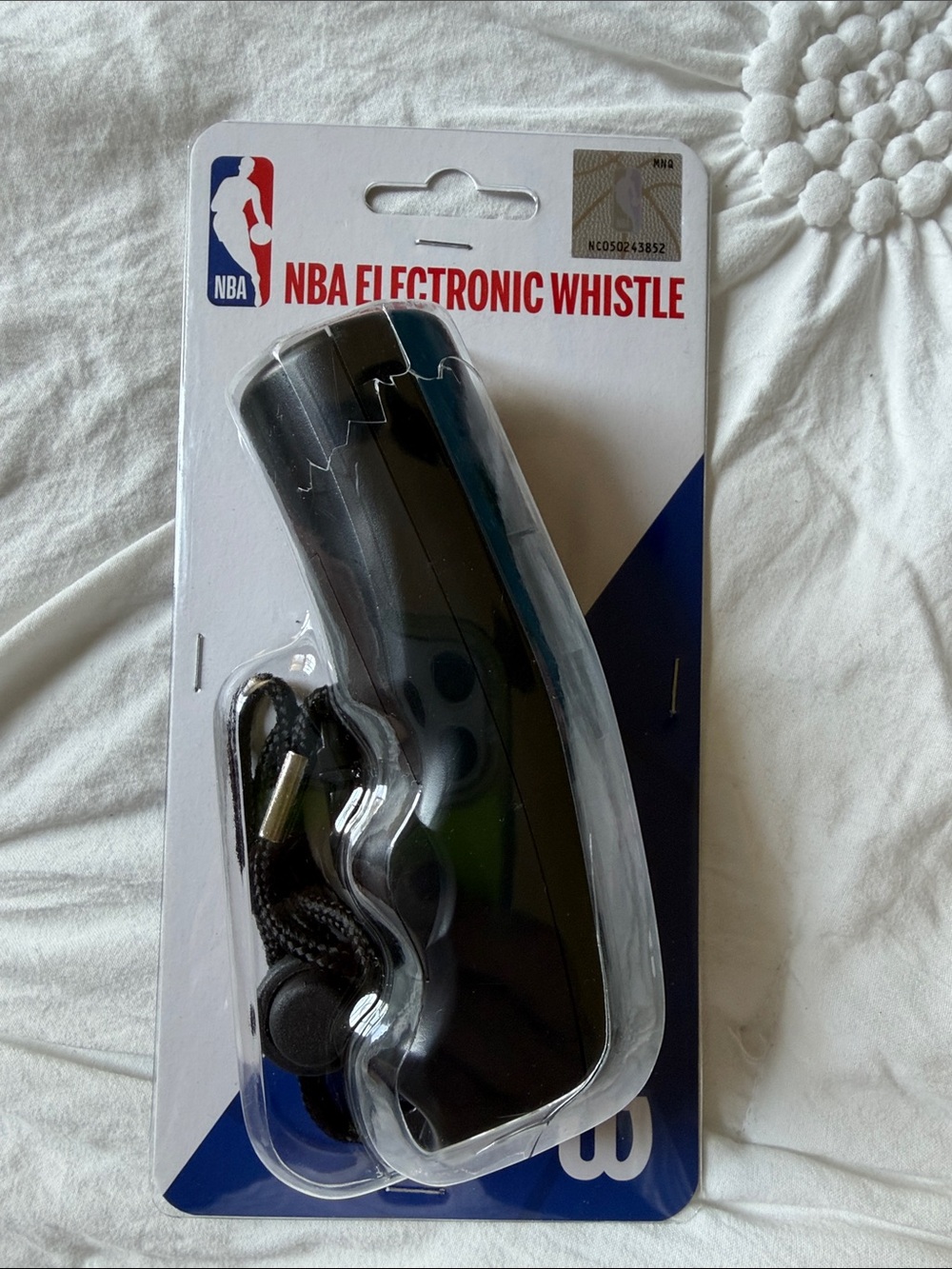 Wilson Black Electronic Whistle with Lanyard.